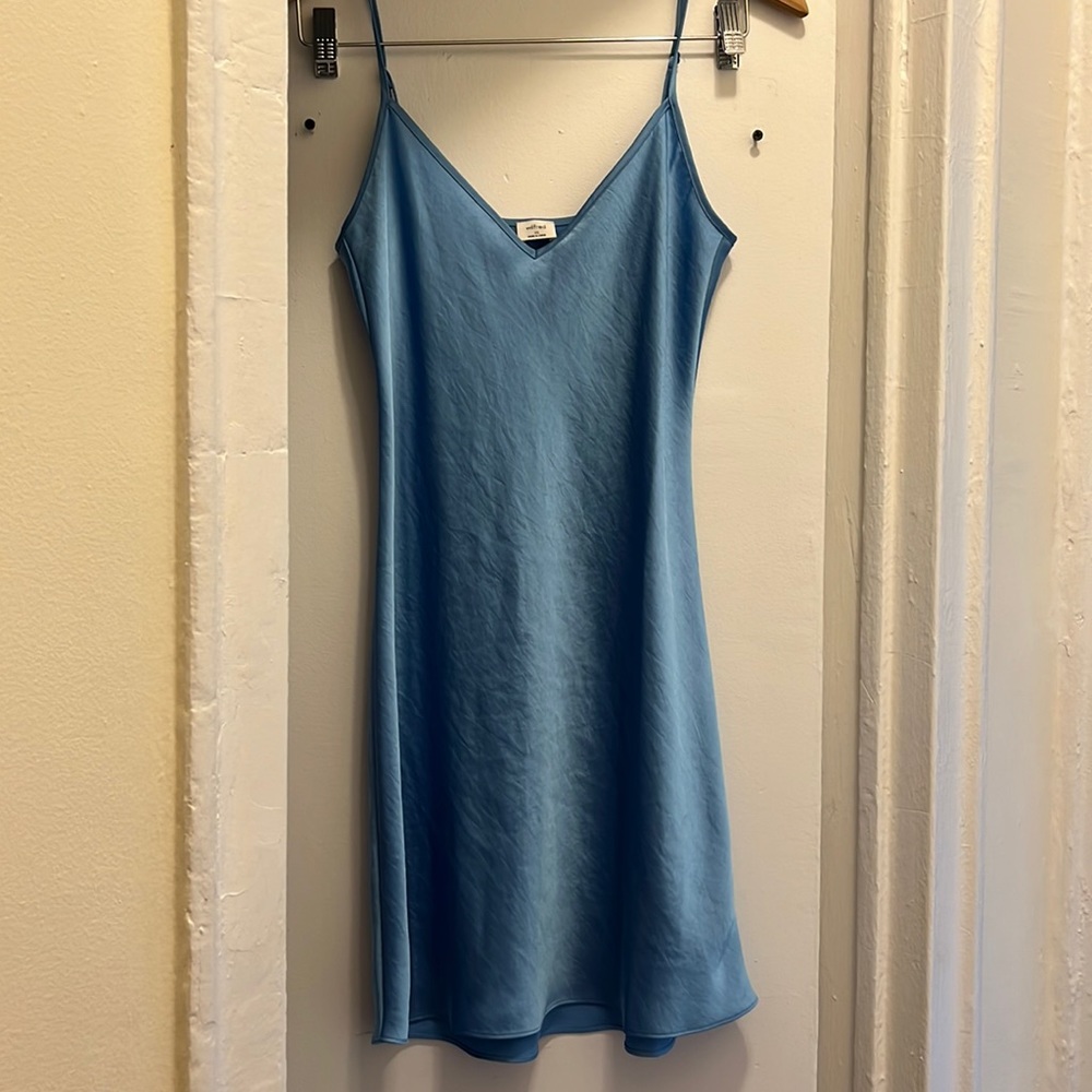 Aritzia blue slip dress